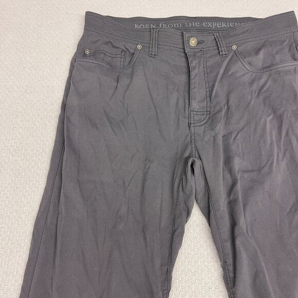 Prana Pants Mens 34x32 Gray Nylon Slim Fit Performance Hiking Outdoor - Picture 3 of 8